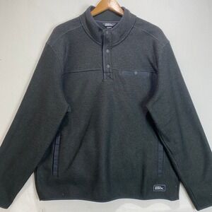 Eddie Bauer Men's Charcoal Gray Fleece Pullover Snap‎ Neck Sweatshirt XL